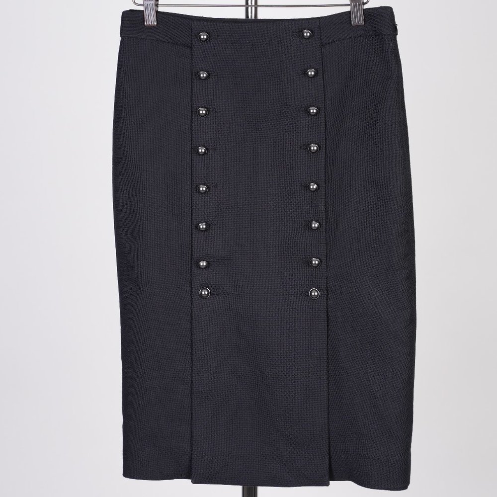 Banana Republic Heritage Collection Buttoned Midi Skirt In Black Size 4P